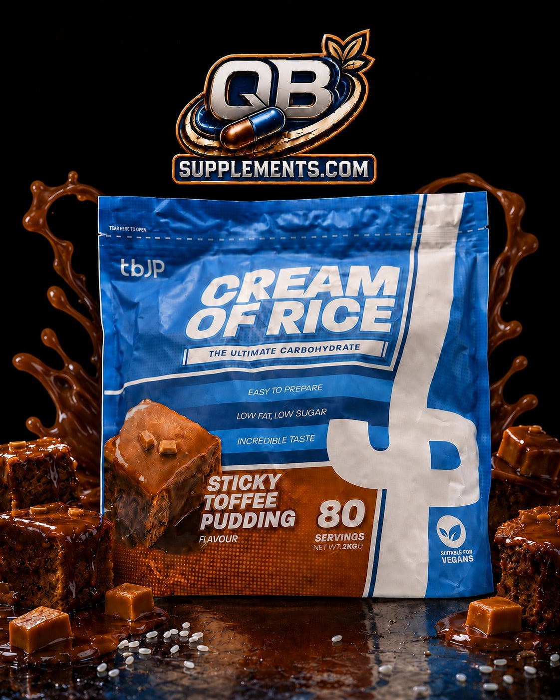 Trained by JP Cream of Rice – Sticky Toffee Pudding - 2 000 g