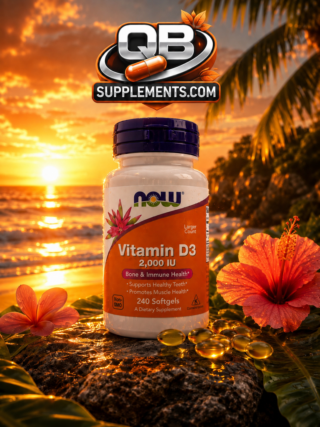 NOW Foods – Vitamin D-3 – 2 000 IE – 240 Softgels