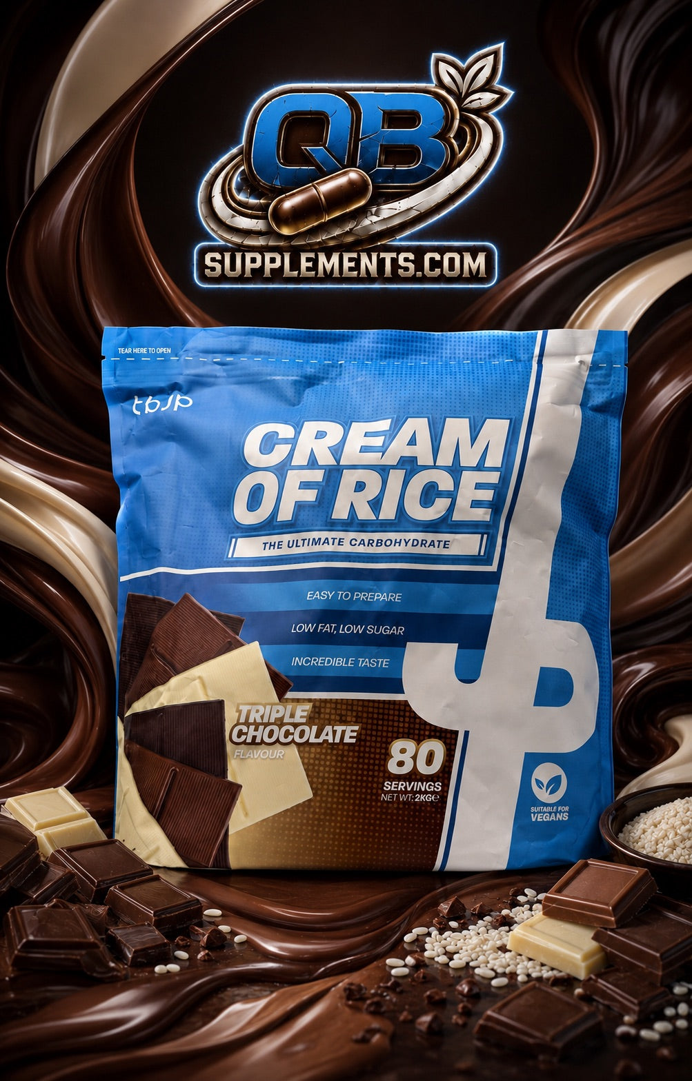 Trained by JP Cream of Rice – Triple Chocolate - 2 000 g