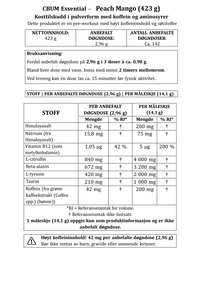 CBUM Essential – Peach Mango - 423 g