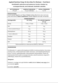 Applied Nutrition Pump 3G Zero-Stim Pre-Workout – Fruit Burst