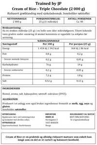 Trained by JP Cream of Rice – Triple Chocolate - 2 000 g