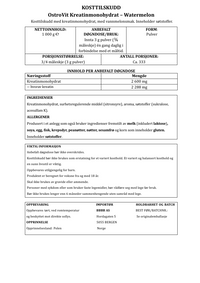 OstroVit - Kreatinmonohydrat Watermelon - 1 000 g