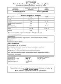 NeoCell – Gressfôrede Kollagenpeptider + Vitamin C og Biotin - 180 Tabletter